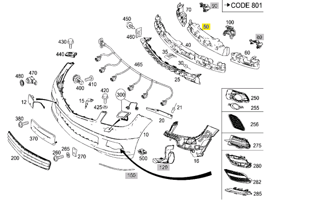 C63 2009 Mercedes-Benz AMG OEM Bumper Energy Absorber Absorbing  