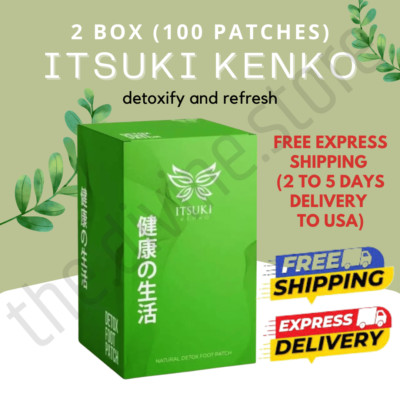 2 Box Itsuki Kenko Foot Patch Natural Detox 100Sachet Herbal Cleanse FREE EXPRES