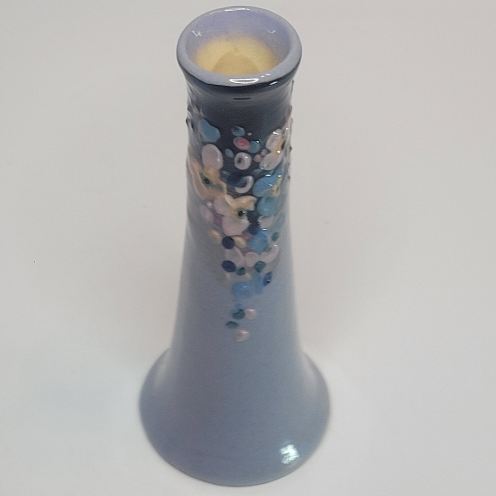 Weller Etna Bud Vase Handpainted Raised Flower ARTS & CRAFTS Style 5.75" READ