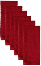 Kitchen Towels, 6 Pack, Diamond Terry Kitchen Dish Towels, 400 GSM, Soft and Hig