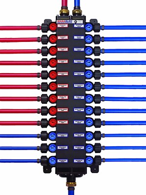 Viega 50243 Manabloc - 24 Ports (15 Cold, 9 Hot) includes Port Adapters