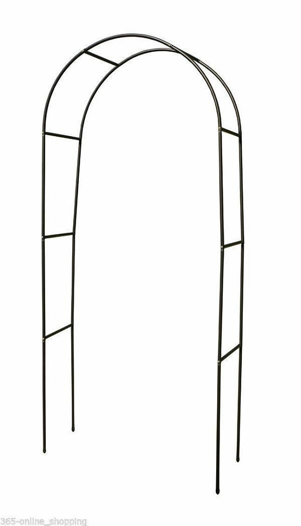 2.4m Metal Garden Arch Heavy Duty Strong Tubular Rose Climbing Plants ...