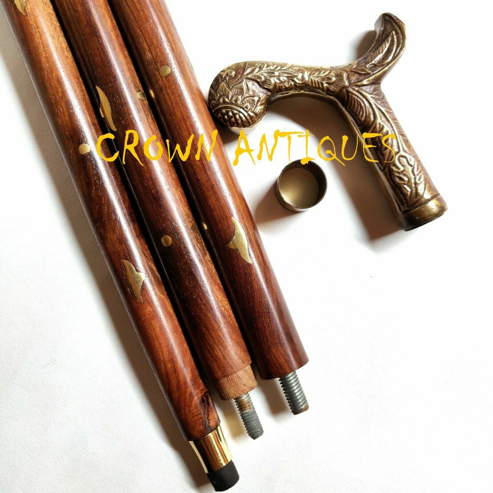 Vintage Designer Solid Brass Engraved Handle For … - image 1