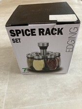 Spice Rack Eding, 6 Piece, NEW, Glass Spice Set, Spice Rack, Swivel Original Packaging