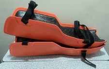 Vintage 20" Orange Snow Skis Sled Legs W/ Straps