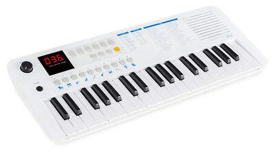 Keyboard 37 Mini Tasten USB-C MIDI Piano Controller Batterie tragbar Weiß Blau