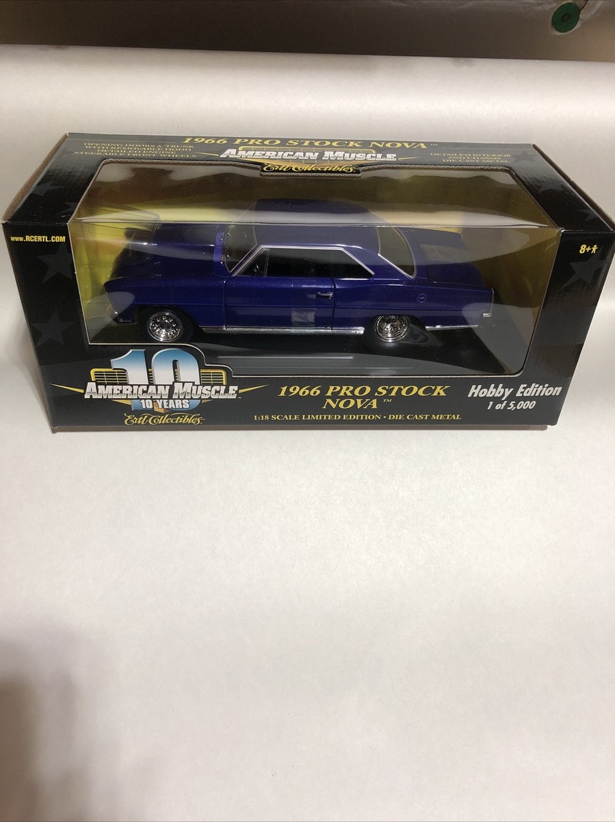 1966 Pro Stock Nova Dark Blue 1:18 Ertl American Muscle 33134 | eBay