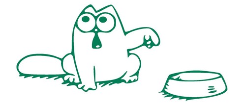 Demanding Cat with Empty Bowl Vinyl Decal, funny gas tank sticker, silly sticker - Picture 6 of 9