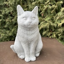 12" Cat Garden Statue Large Memorial Yard Sculpture Lawn Ornament Statuary Decor