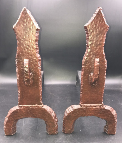 Arrowhead Shaped Cast Iron Fireplace Andiron Chenet Fire Dogs 7.5x16 -- 17" Long