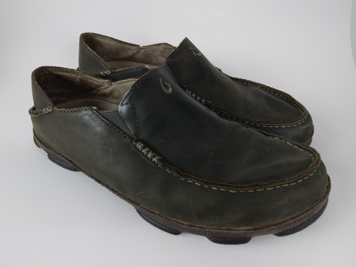 Olukai Moloa Dark Brown Leather Slip On Shoe Mens Size US 9  display picture 1