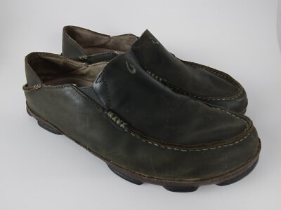 Olukai Moloa Dark Brown Leather Slip On Shoe Mens Size US 9  display picture 2
