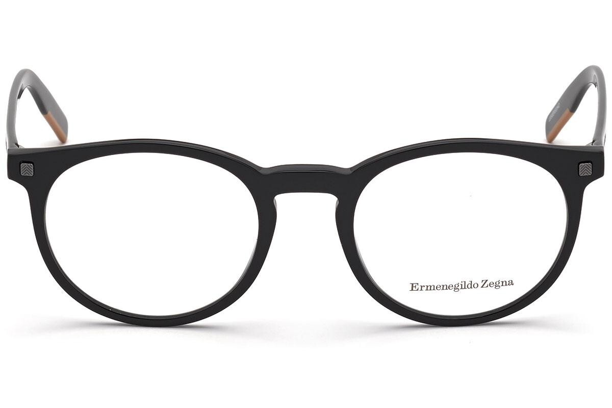 Ermenegildo Zegna EZ 5214 001 Black Round Plastic Eyeglasses Frame 52-20-145 RX 34390₽
