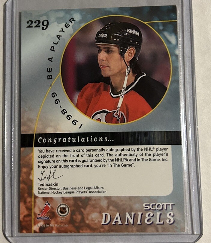 1998-99 ITG Be A Player Gold Auto Scott Daniels #229 Autograph BAP