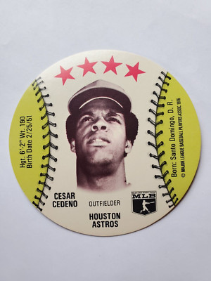 1976 MLB MSA CRANE Baseball Disc Isaly's & Sweet William CESAR CEDENO - NMT