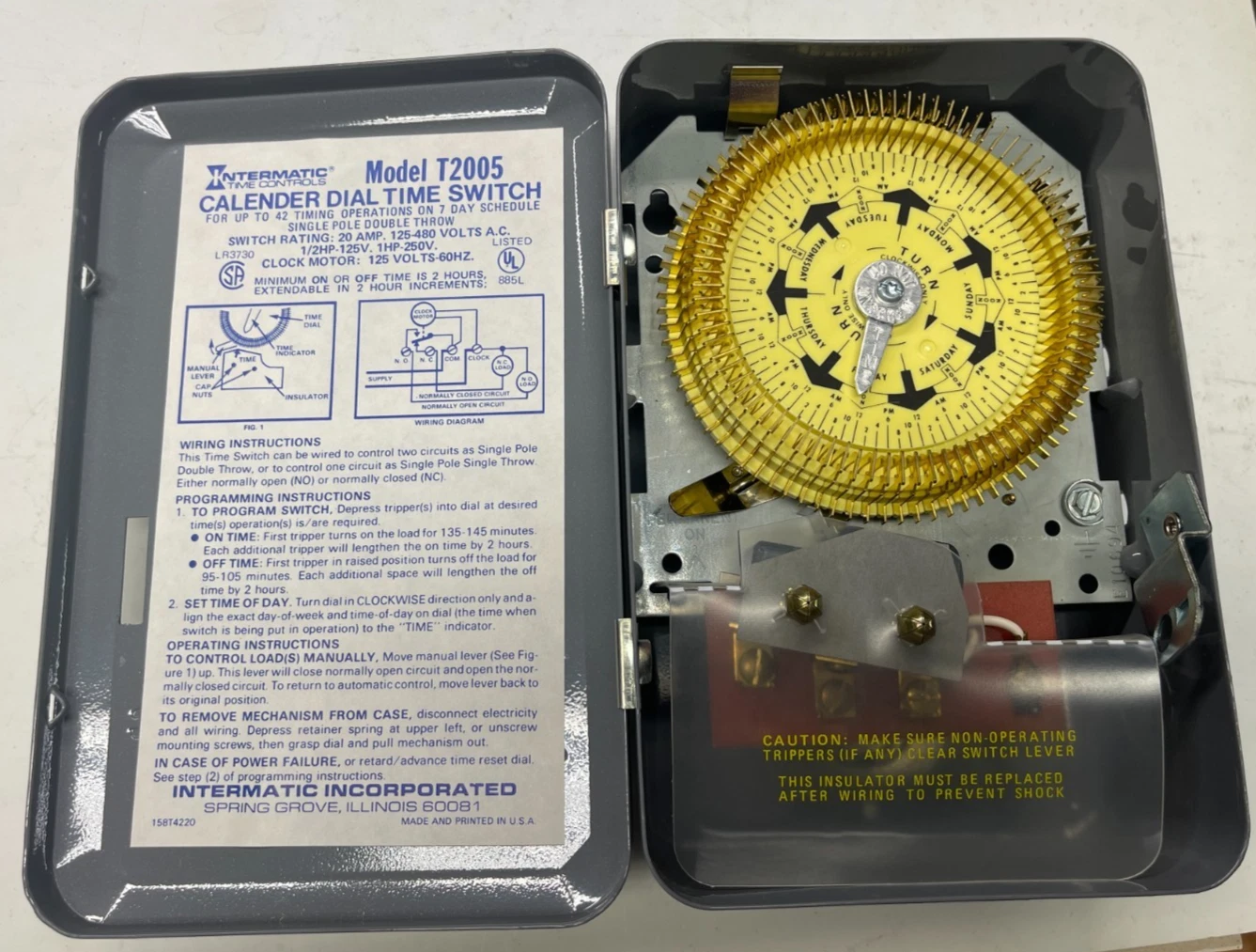 Intermatic T2005 Electromechanical Timer, 7 Day Compact