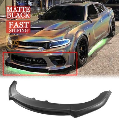For Dodge Charger SRT Widebody 2020-2023 V4 Style Matte Black Front Bumper Lip
