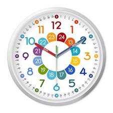 Silent Kids Wall Clock 8 Inch Non Ticking Battery 8 Inch-1pcs Colorful1
