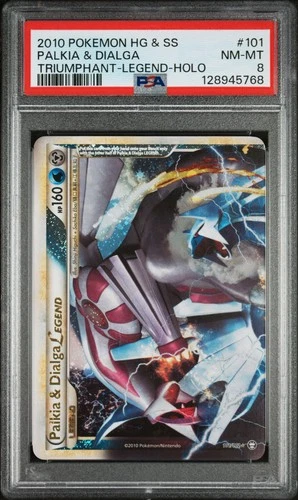2010 POKEMON HEARTGOLD & SOULSILVER TRIUMPHANT #101 PALKIA & DIALGA PSA 8