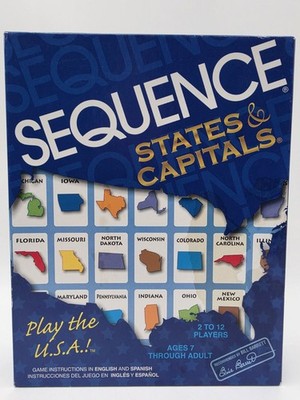 Sequence States & Capitals Board Game Replacement Pieces Jax Games 2006