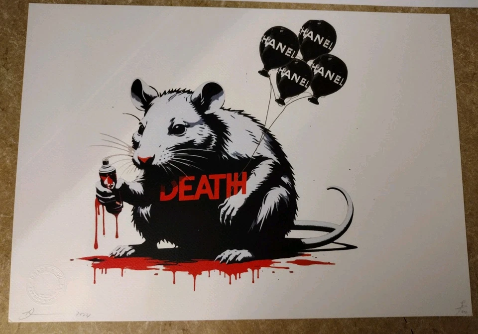 Chris Boyle + Death NYC edición limitada firmado Angry Banksy Rats arte callejero impresiones giclee Foto 2 de 4