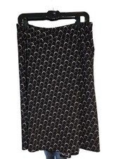 John Paul Richard Uniform Geometric Print Skirt Womens Black White Large