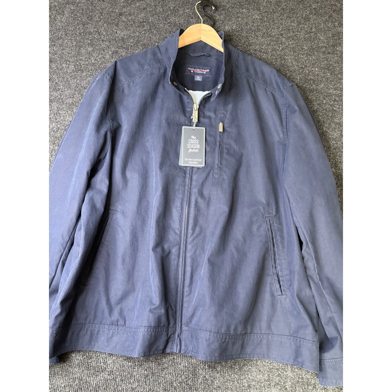 NWT Roundtree & Yorke The Cross Season Jacket Navy Blue Size XL Casual Coat - product detail image 1
