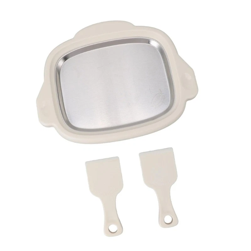 Ice Cream Maker Pan with 2 Scrapers Ice Cream Maker Plate Soft Serve Gelato