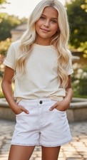 42 NEQ Janie and Jack WHITE EYELET Hem Shorts Girls Size 10 SOLD OUT