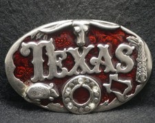 XC27126 VERY COOL VINTAGE 1970s  TEXAS  STATE COMMEMORATIVE MENS BELT BUCKLE