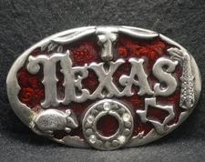 XC27126 VERY COOL VINTAGE 1970s ***TEXAS*** STATE COMMEMORATIVE MENS BELT BUCKLE