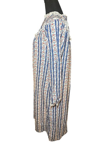 LANZ Of Salzburg Striped Floral Night Gown Girls Size 14/16 Flannel - Picture 4 of 5