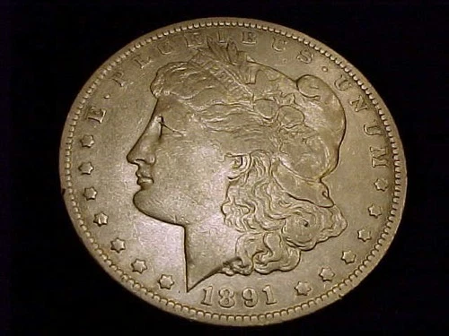 1891-CC Morgan Dollar, VF/XF grade