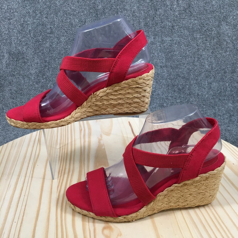 Босоножки женские CHAPS 8 B Dacey с ремешком эспадрилья на танкетке красные тканевые повседневные - Изображение 2 из 4