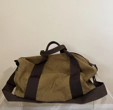 Filson Tin Cloth Field Duffle Bag Small Dark Tan Cotton Canvas