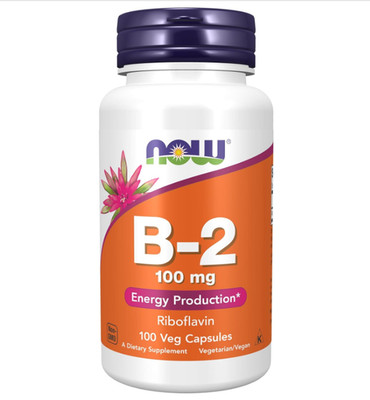 NOW Supplements, Vitamin B2 (Riboflavin) 100 mg, Energy Production*, 100 Caps
