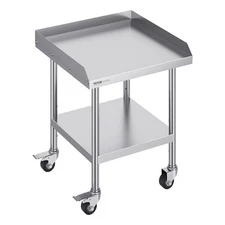 VEVOR Stainless Steel Work Table 24"x24" Commercial Food Prep Table W/ 4 Casters