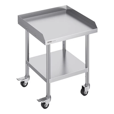 VEVOR Stainless Steel Work Table 24"x24" Commercial Food Prep Table W/ 4 Casters