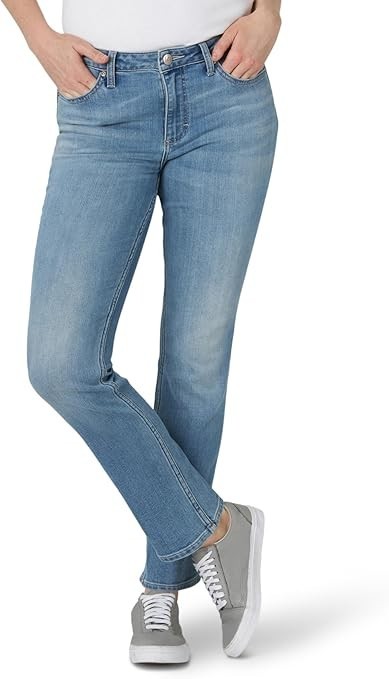 Lee Women's Legendary Mid Rise Straight Leg Jean Anchor 20W Long