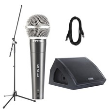 Audio 10MA Bühnenmonitor Set, 10" Aktiv Monitor, 150W RMS, Gesangsmikro