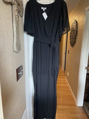 SHE + SKY Ladies' Medium MAXI DRESS (sheer black; sleeveless) NWT