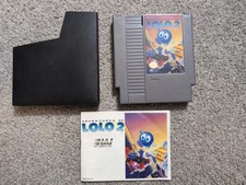 Adventures of LOLO 2 (NES) cartridge with manual and sleeve - TESTED