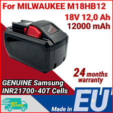 Batterie pour Milwaukee M18 12.0 Ah 12000 mAh Batterie 18V - Samsung 21700 Cells