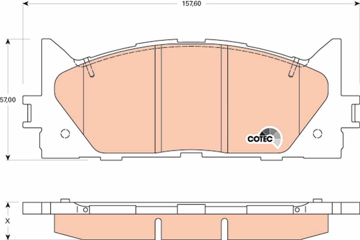 Front TRW-OE GDB3429 Brake Pad Set, disc brake for LEXUS,TOYOTA,TOYOTA (GAC)