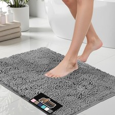 GORILLA GRIP Bath Rug Mat, Thick Soft Absorbent Chenille, Quick Dry Microfiber