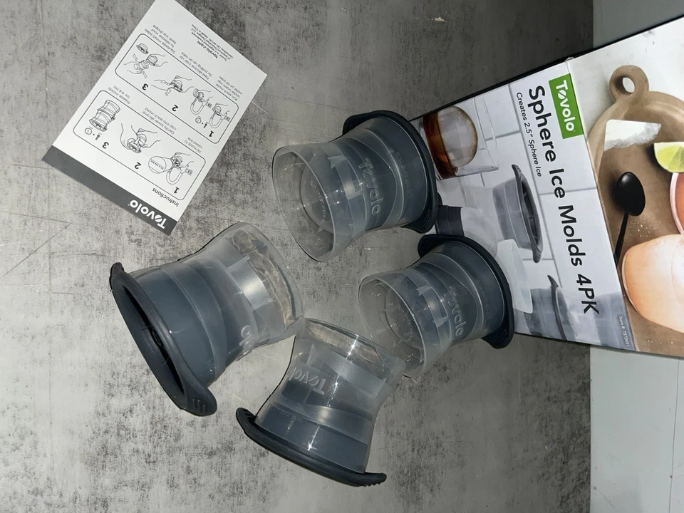New Tovolo Sphere Ice Molds 4 Pack Creates 2.5" Round Ice Balls Whiskey - Image 2 of 2