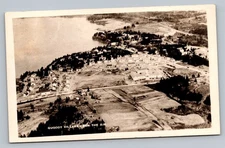 RPPC Quoddy Village Maine ME From Air Real Photo Vintage Postcard 1940