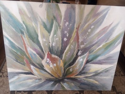 Canvas Agave Painting Cactus Plant Wall Art
