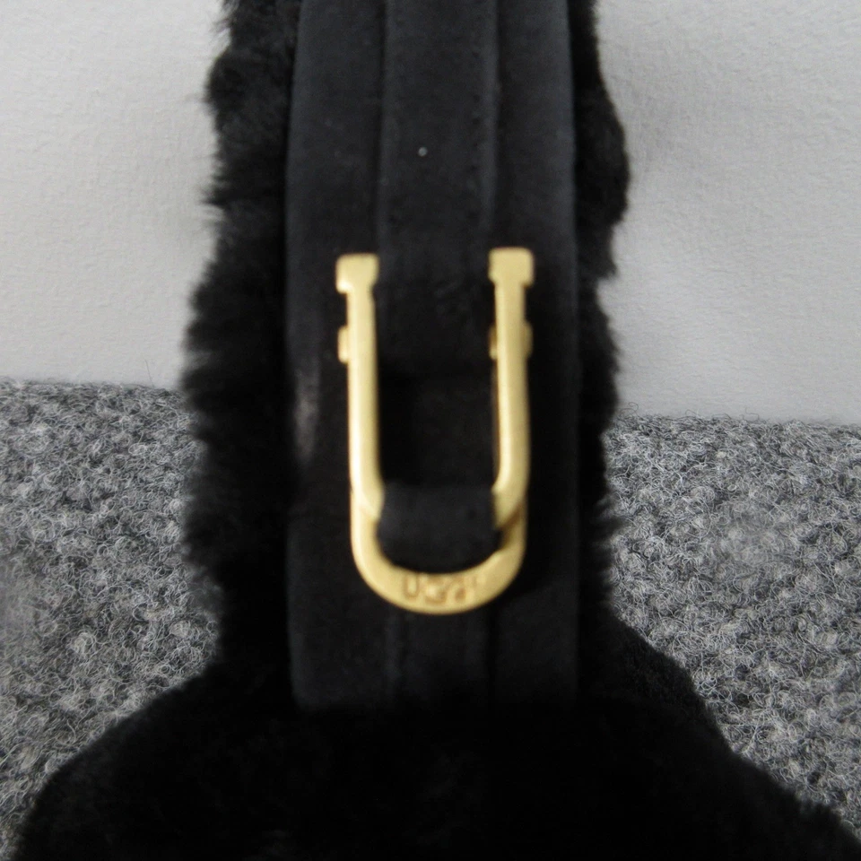 Sombrero con orejeras de piel de oveja UGG negro piel sintética piel de oveja invierno cálido para mujer acogedor Foto 4 de 4