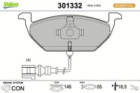 Bremsbelagsatz Scheibenbremse Essential Valeo 301332 FüR Polo VW UP Seat Skoda 5